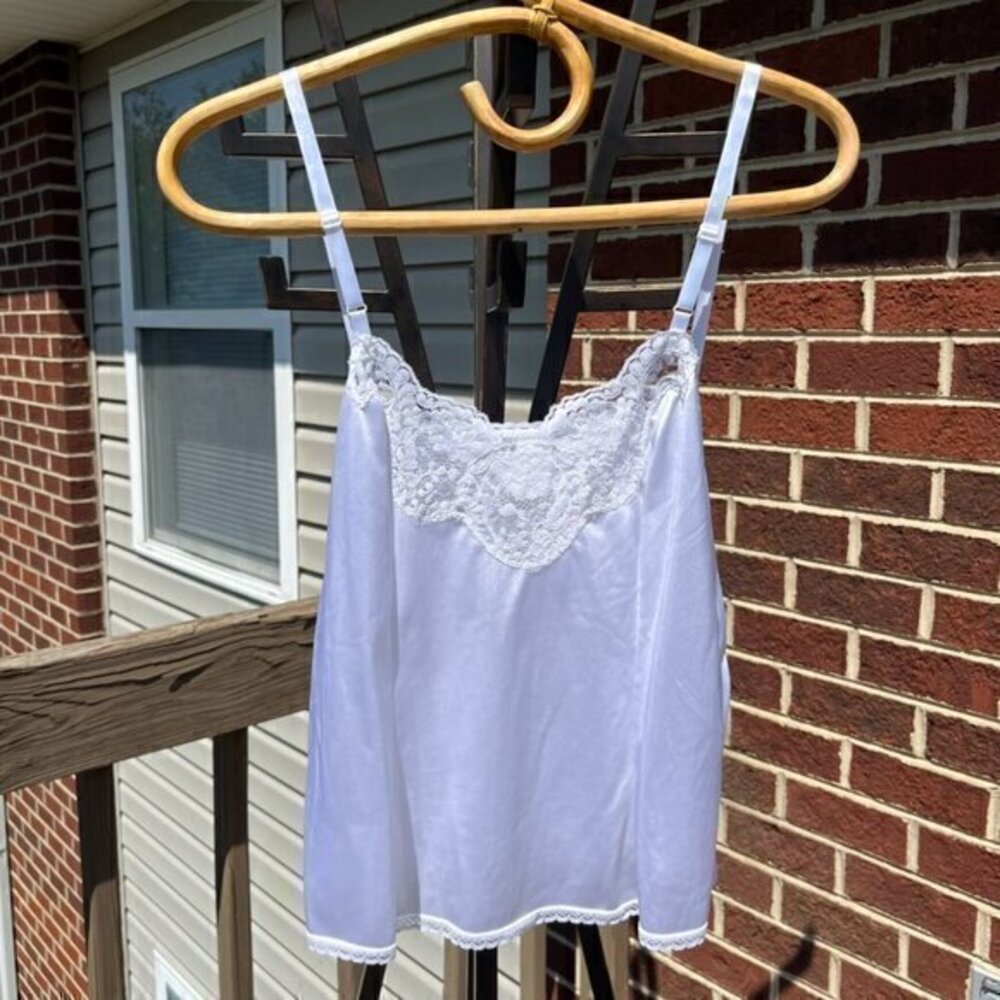 Vintage White Lace Tank Top Women's Medium